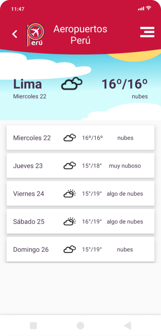 Información del clima